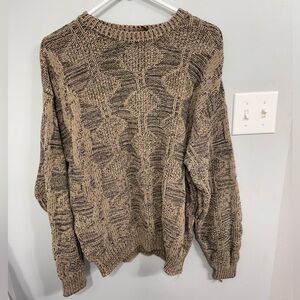Vintage 90s Made in Korea Saturdays Brand Medium men’s Sweater tan brown